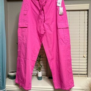 Good American Fuchsia Utility Pants